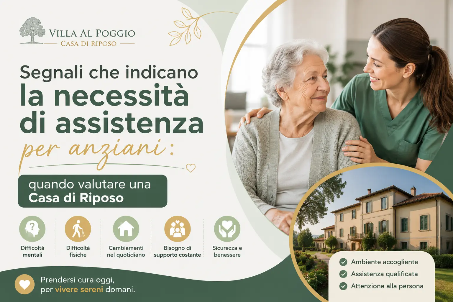 Famiglia e assistenza anziani in Casa di Riposo con supporto sanitario e ambiente accogliente